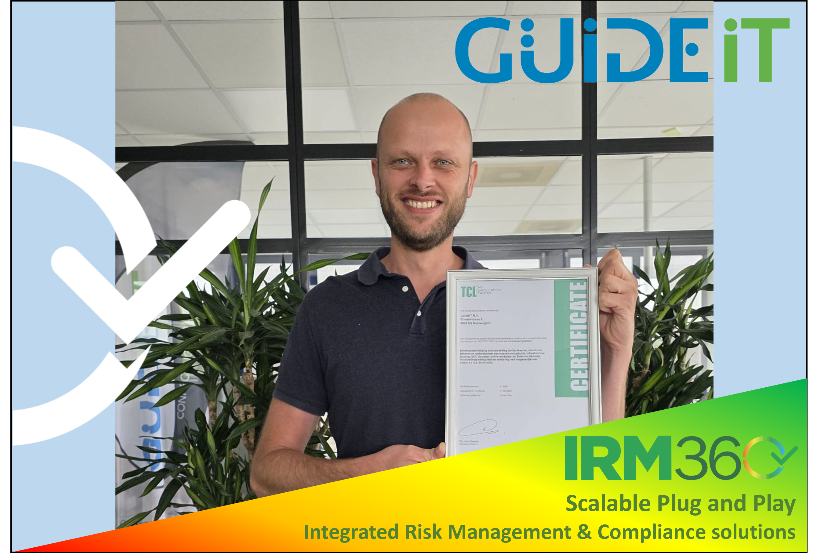 Wij feliciteren onze CyberManager gebruiker Guide IT met het behalen van het ISO 27001 certificaat! 💐