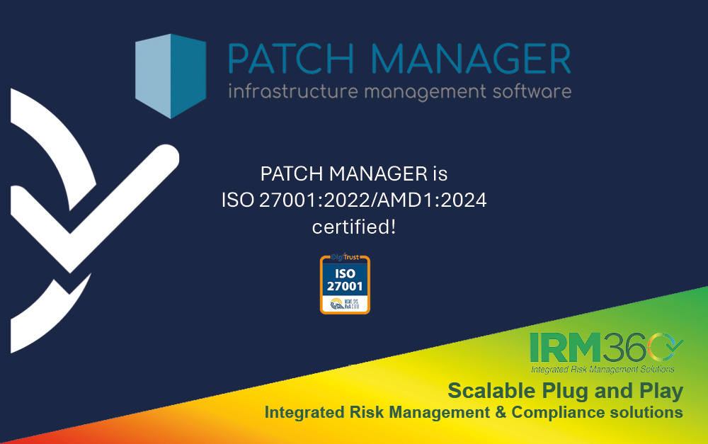 Wij feliciteren onze CyberManager gebruiker Patchmanager met het behalen van de ISO/IEC 27001:2022/AMD1:2024 certificering! 🎉