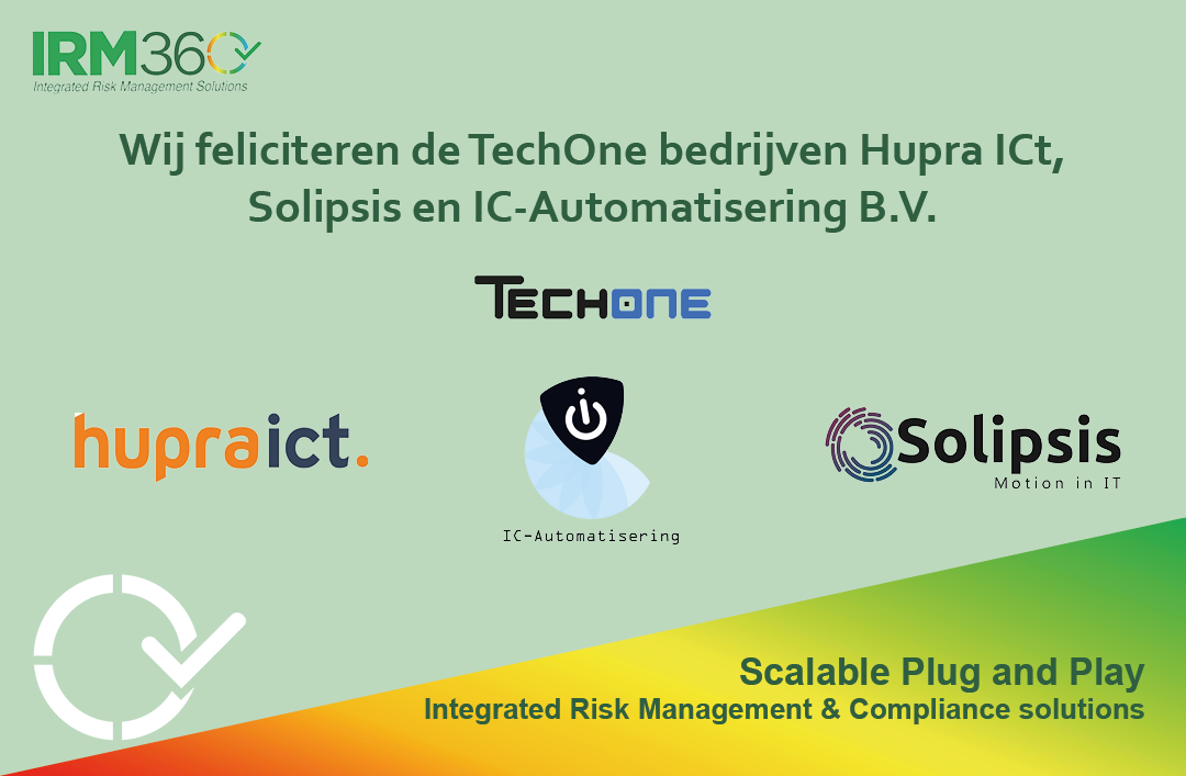 Wij feliciteren de TechOne-bedrijven Hupra ICT, Solipsis en IC-Automatisering B.V. met het behalen van hun ISO-certificeringen!